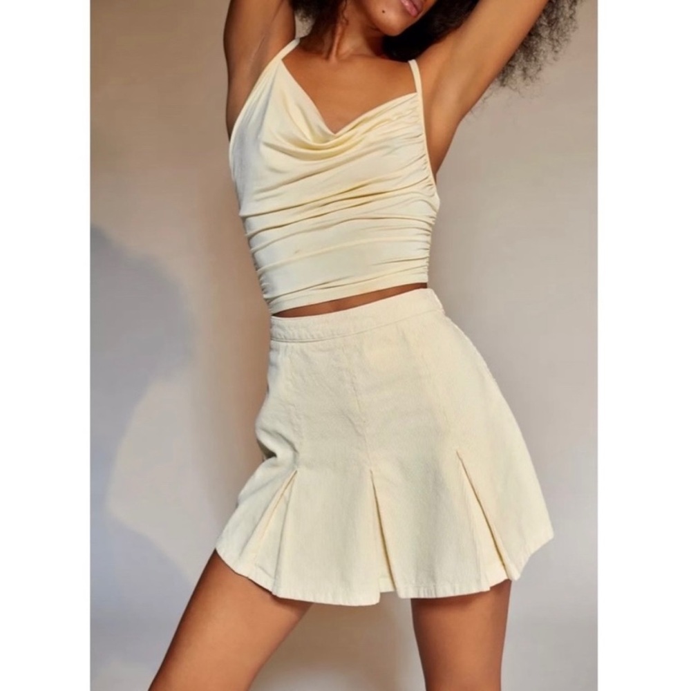 UO Pleated Corduroy Mini Skirt
